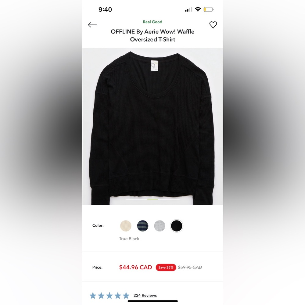 NWOT Oversized Aerie Offline XL shirt